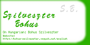szilveszter bohus business card